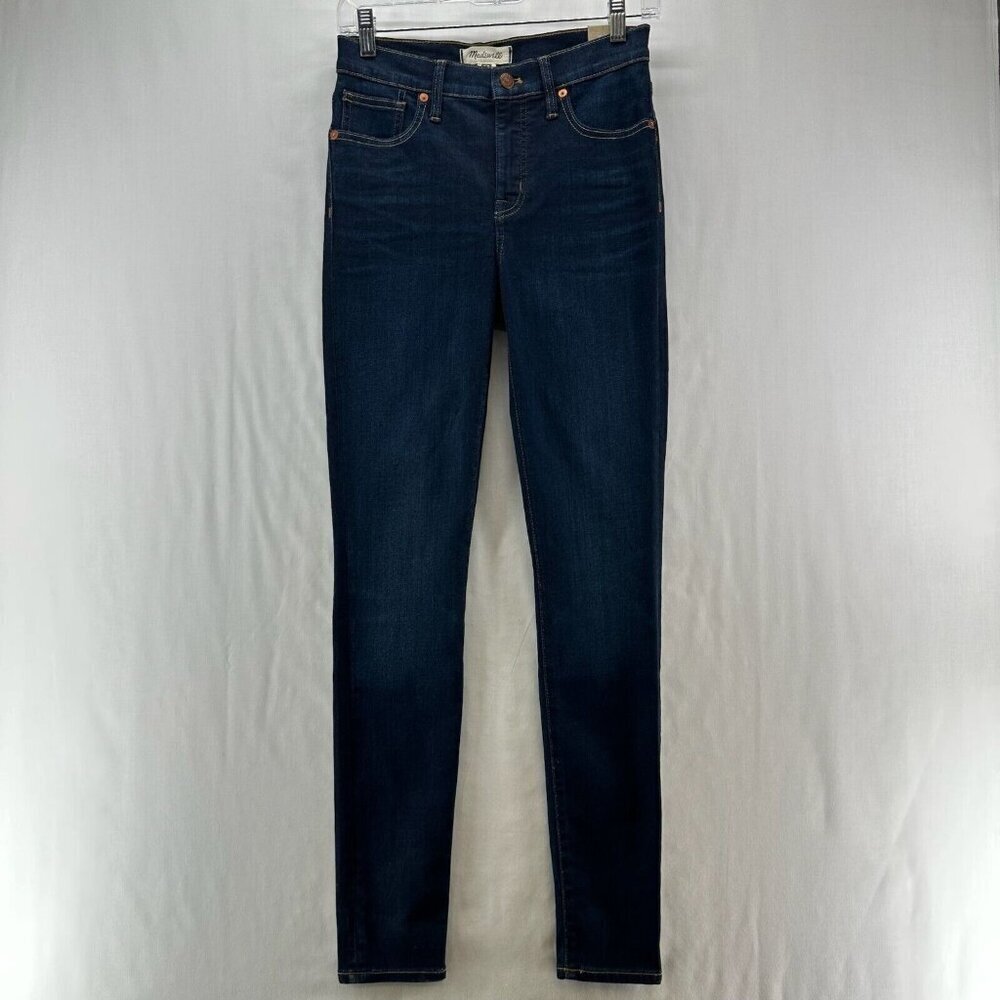 Madewell Jeans Womens Size 26T 9" Mid-Rise Skinny Dark Washed Stretch Denim Blue